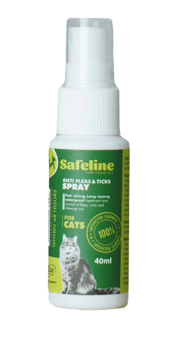 SAFELINE Anti Flea & Ticks Spray For Cats(40ml_120ml)