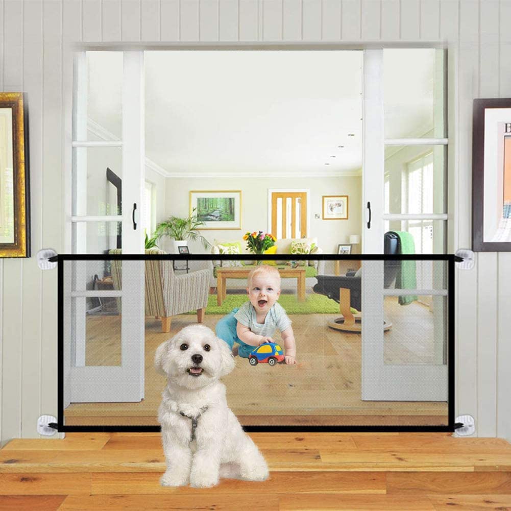 Doorstop Baffle Wire Mesh Dog Fence Garden Anti-escape Net Pet Dog Mobile Dog Balcony Door Baffle emergency door