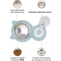 Double Cat Bowl, Cat Bowl with 2 Bowls, Feeders and Drinkers for Cats, for Pets 2-in-1 with Automatic Water Storage, Available for Cats and Puppies