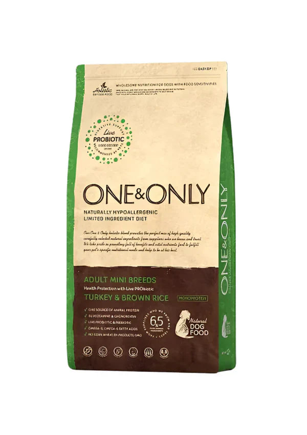 One and Only dry food for mini adult dogs with turkey & rice 3k