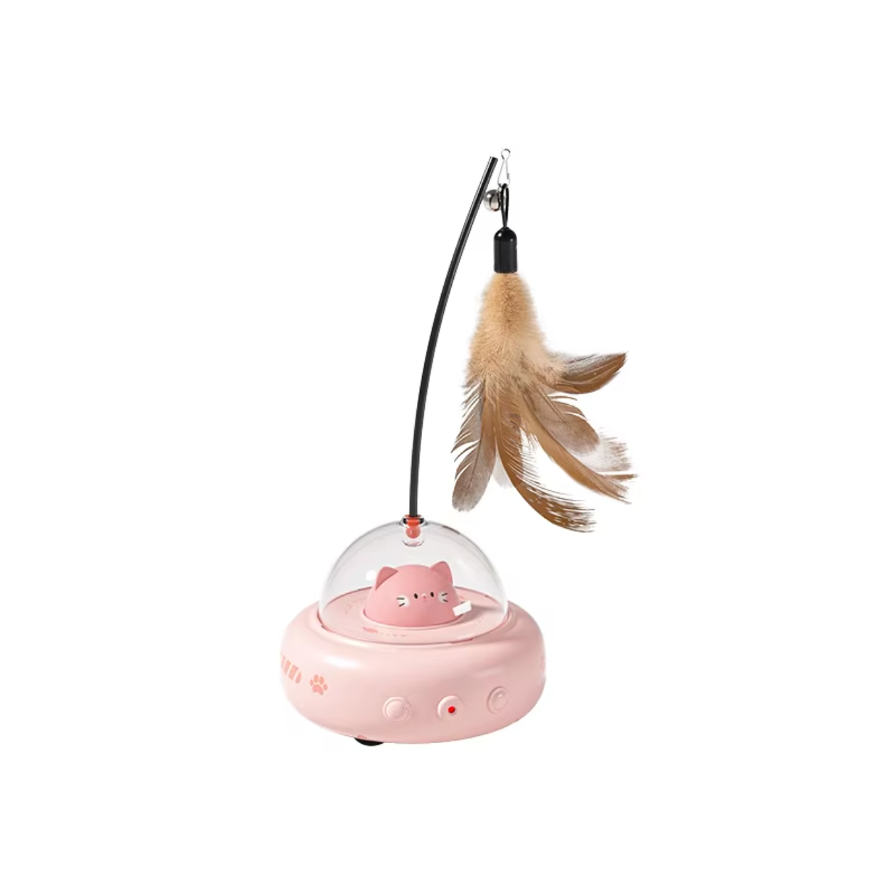Pet Toy Electric UFO Cat Teaser Stick with Feather Bell