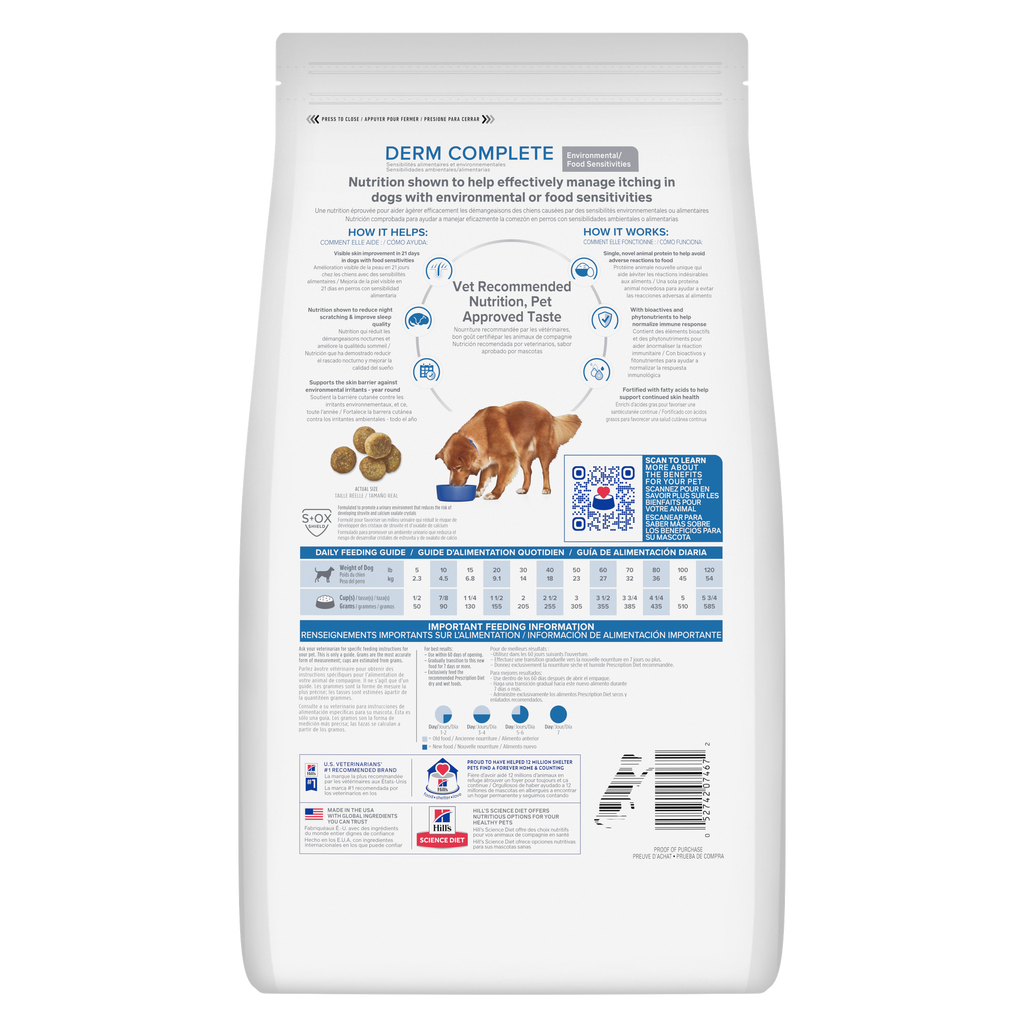 Hill's Prescription Diet Derm Complete Rice & Egg Recipe Dry Dog Food 1.5K