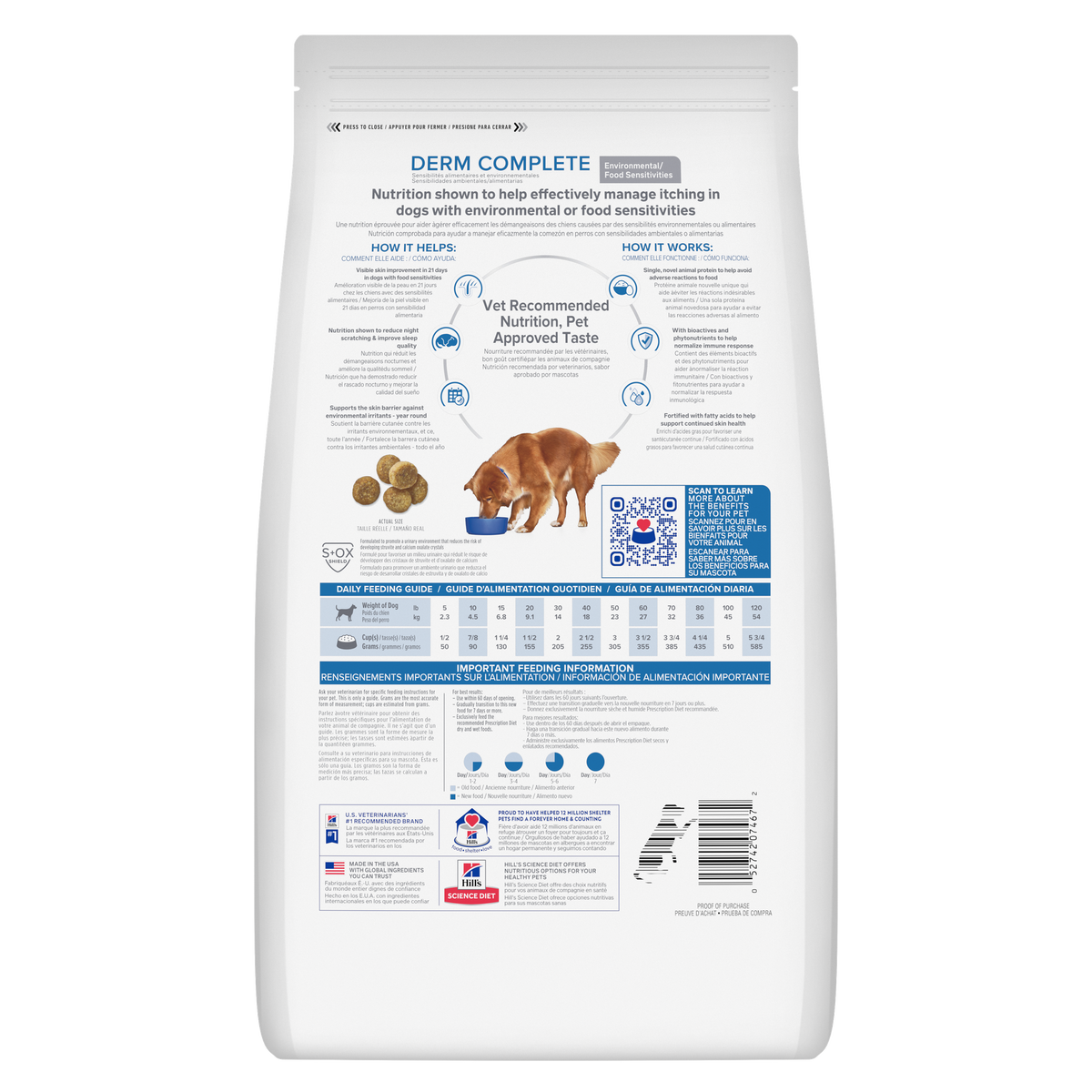 Hill's Prescription Diet Derm Complete Rice & Egg Recipe Dry Dog Food 1.5K