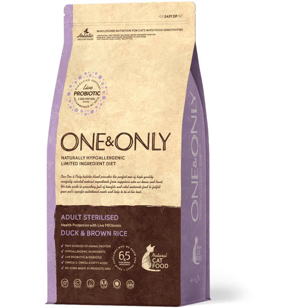 One And Only dry food for Adult cat Sterilised with Duck and rice 2KG
