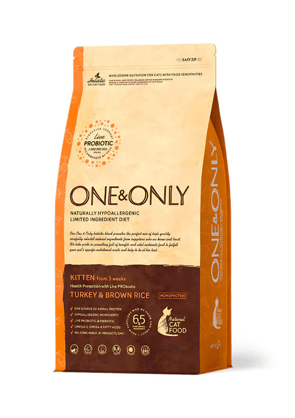 One And Only dry food for cat kitten with Turkey and rice 400G