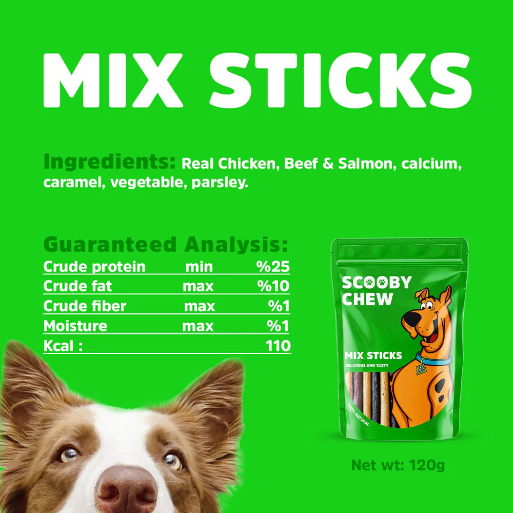 Scooby Chew Mix Sticks - Dog Treats 120g