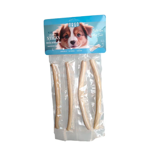Orgo Rawhide Sticks For Dog Puppy Dental Oral Care 4 PC