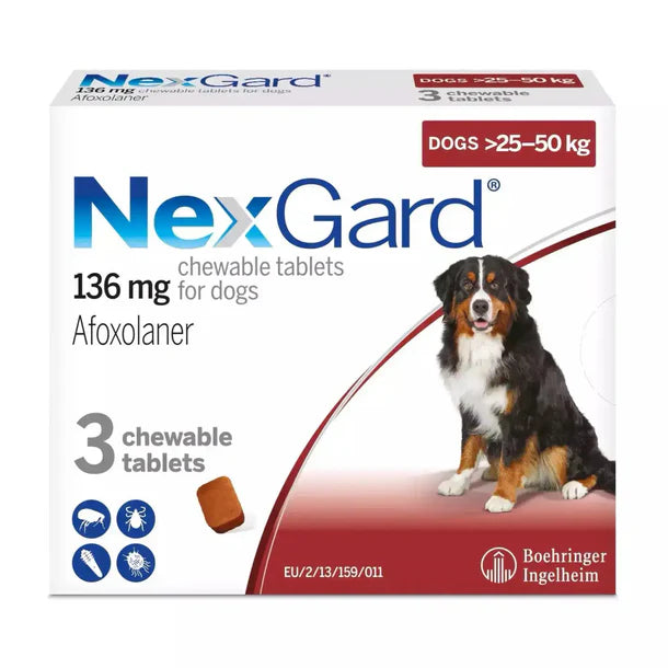 NexxGard 136 mg For Dogs ( > 25 - 50 kg ) X 1 Tablet