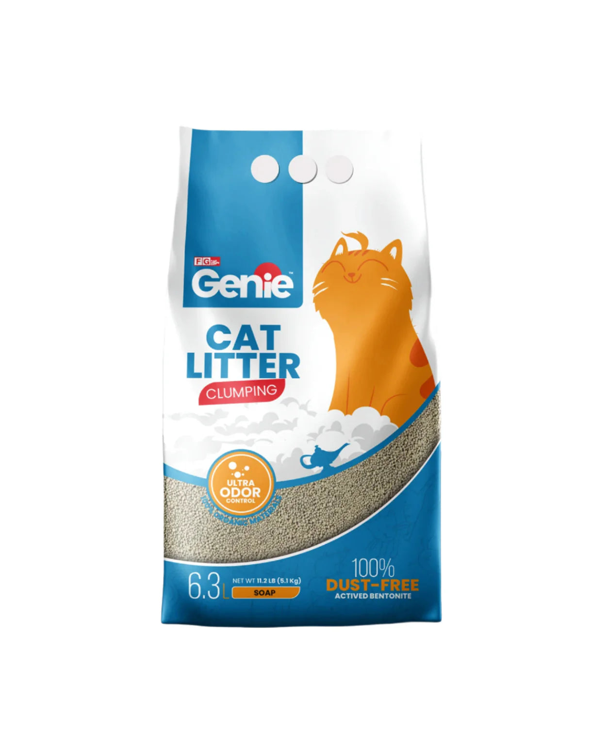 Genie Premium Cat litter – Soap Scented 6.3 L