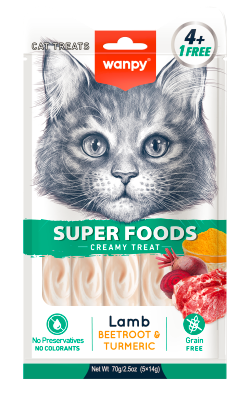 Wanpy Cat Superfoods Creamy Lickable Lamb With Beetroot & Turmeric