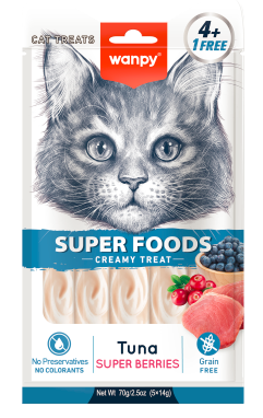 Wanpy Cat Superfoods Creamy Lickable Tuna With Super Berries