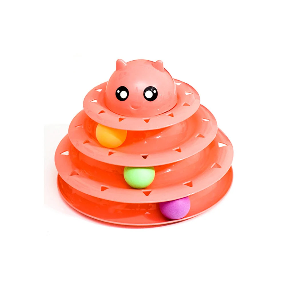 Pet Track Ball Toy,Cat Turntable Ball Toy Cat Interactive Puzzle Toy Kitten Tower Roller Toy Class Leading Features
