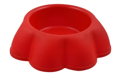 Unee Small Red Paw Shaped Pet Bowl