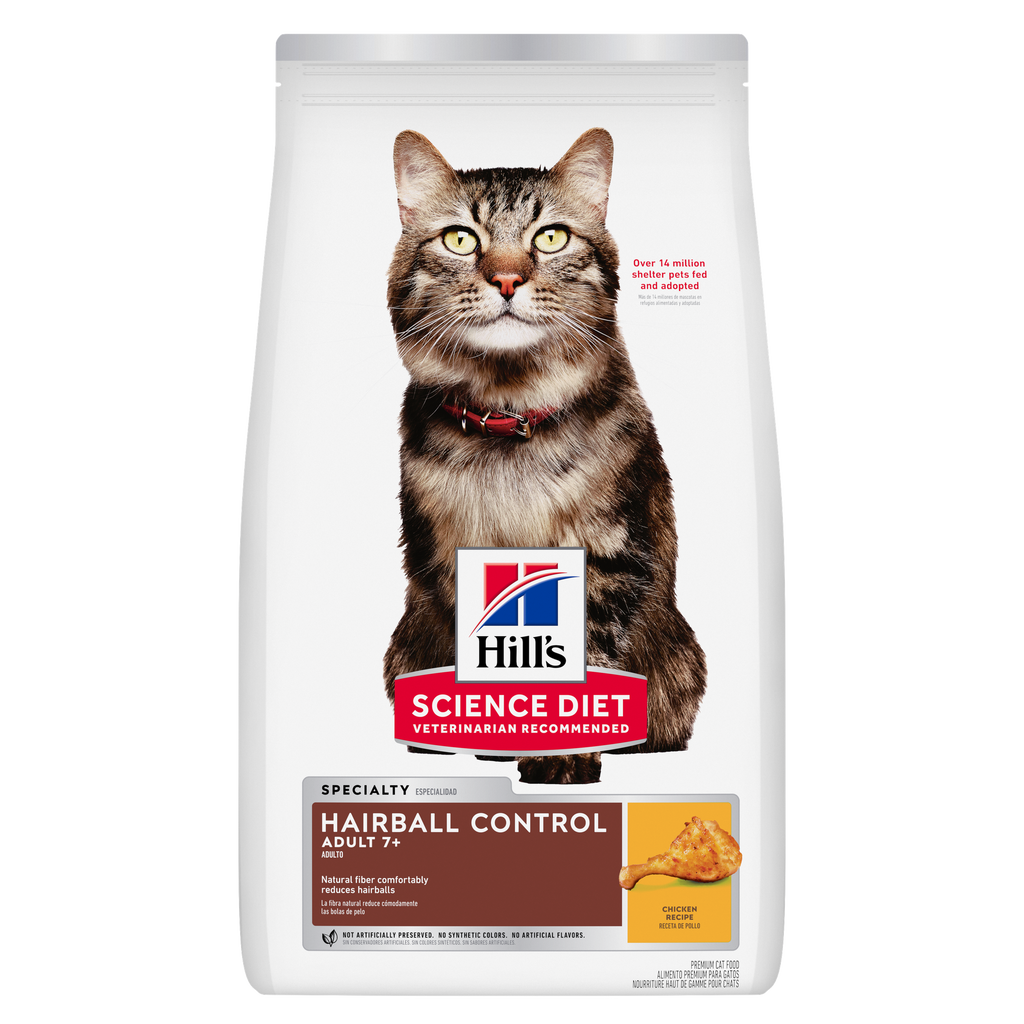Hill's Science Diet Adult 7+ Hairball Control Chicken Recipe Cat Food 1.5K