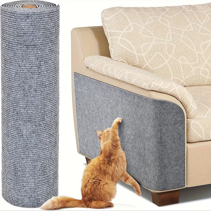 Furniture Protector for Cats That Can Be Trimmed, Featuring a Self-Adhesive Scratching Mat to Couches, Doors, And Cat Tree Shelves from Claws (Grey, 78.7 X 15.8).