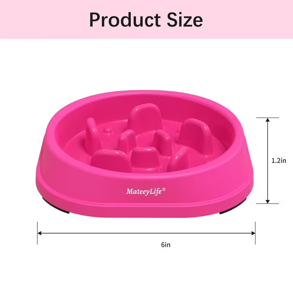 MateeyLife Slow Feeder Dog Bowls, Non Slip Cat Food Bowls, Bloat Stop Maze Pet Dishes, Interactive Feeder for Small Breeds 1 Cup Purple