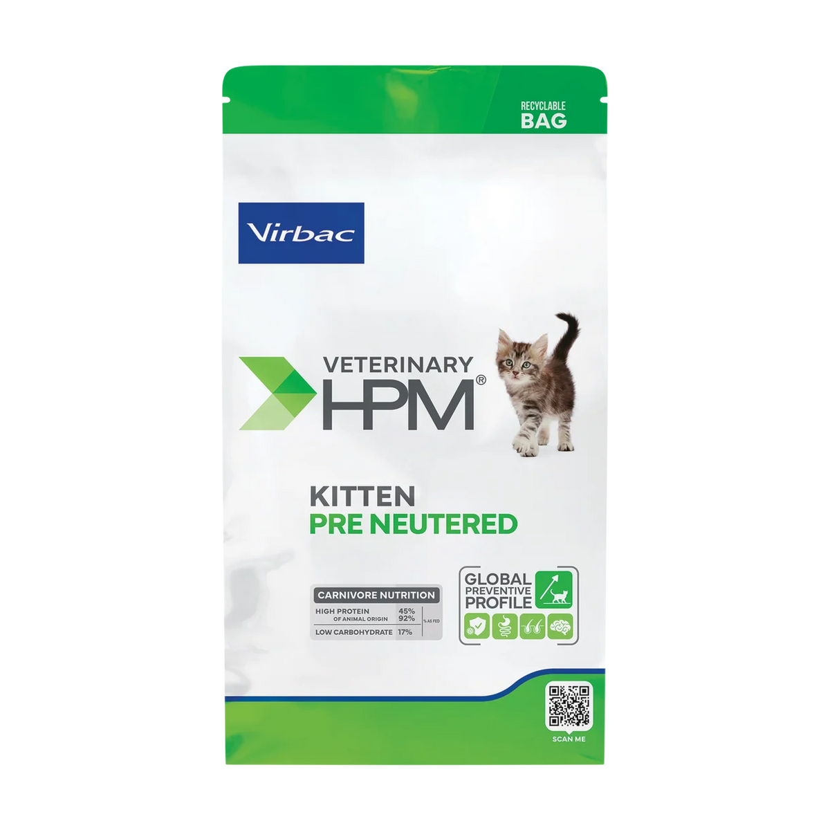 Virbac baby Pre Neutered – Balanced Dry Kitten Food 400g
