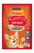 Purina Friskies Duck Chunks in Gravy Wet Cat Food Pouch 85g