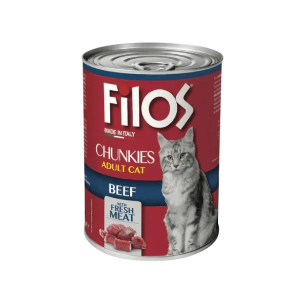 Filos Chunks Beef Wet Cat Food 405g