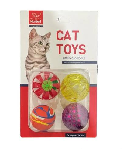Nunbell Cat Playing Ball (4 Pcs Pack)