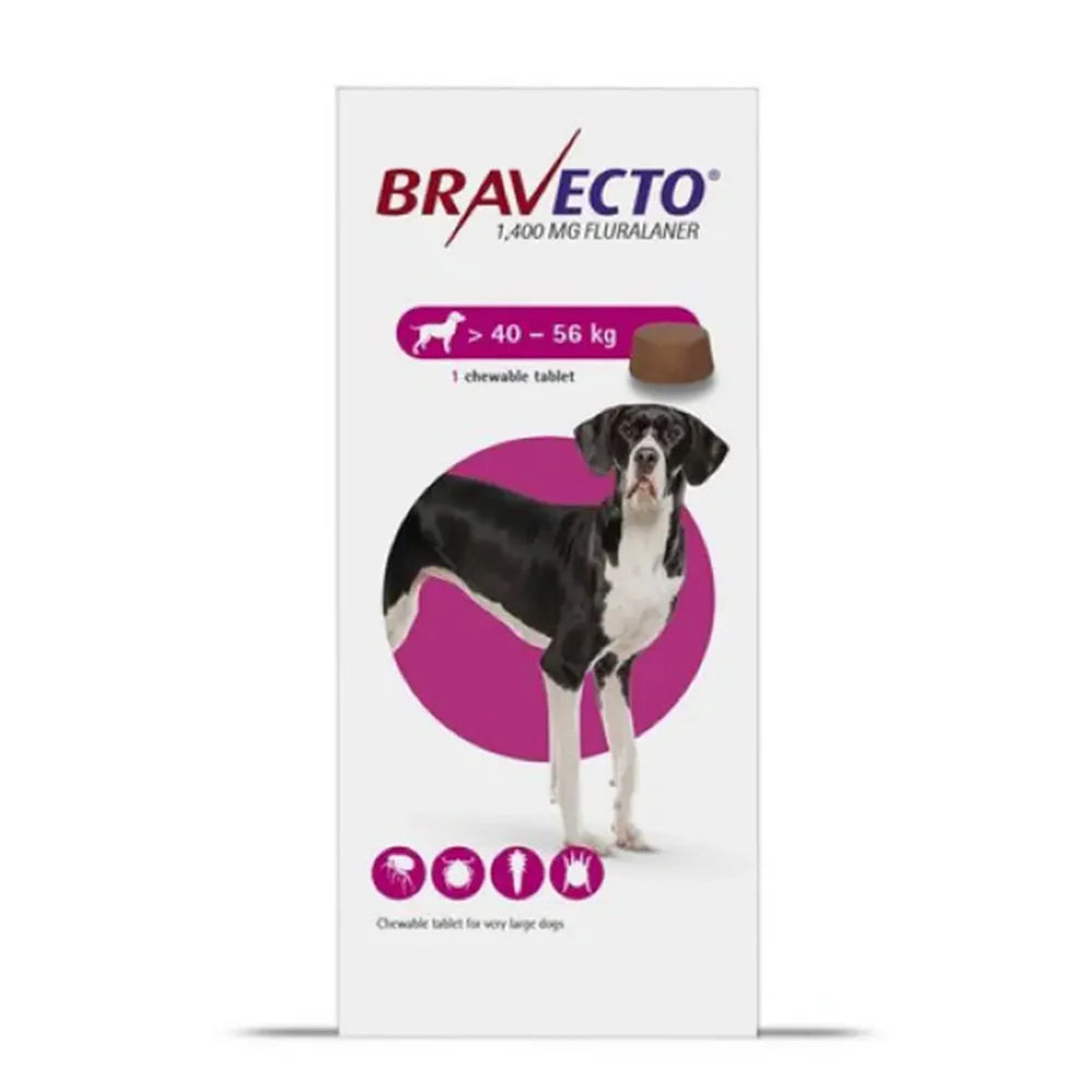 Braveecto Chewable Tab. For Very Large Dogs (40 - 56 Kg) X 1 Tab.