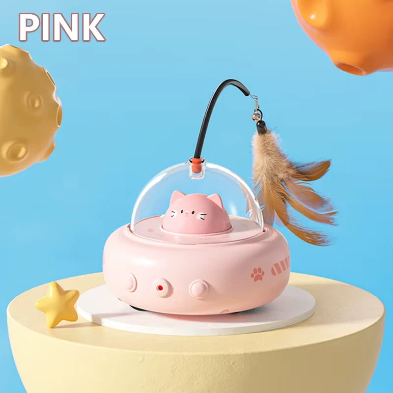 Smart Teaser Cat Toy Electric UFO Cat Teaser Stick with Bell