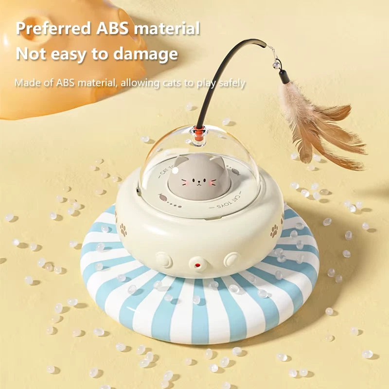 Smart Teaser Cat Toy Electric UFO Cat Teaser Stick with Bell