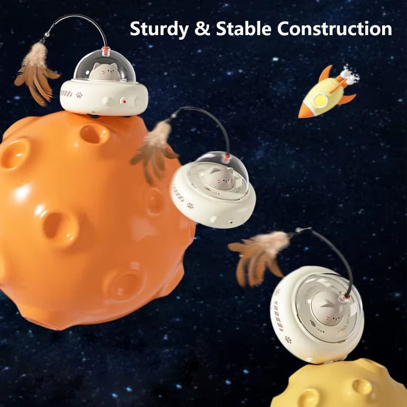 Smart Teaser Cat Toy Electric UFO Cat Teaser Stick with Bell
