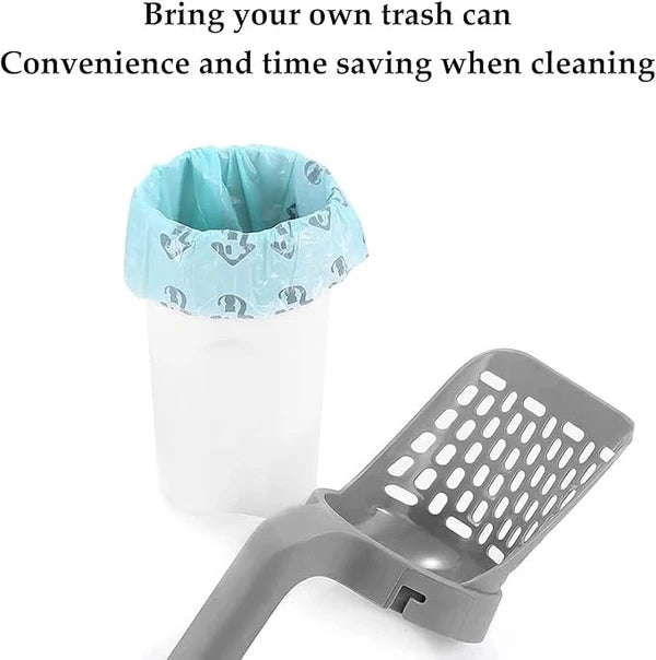 Cat Litter Scoop with Waste Bin & 100 Free Disposal Bags – Durable Pet Pooper Scooper for Easy Cleaning