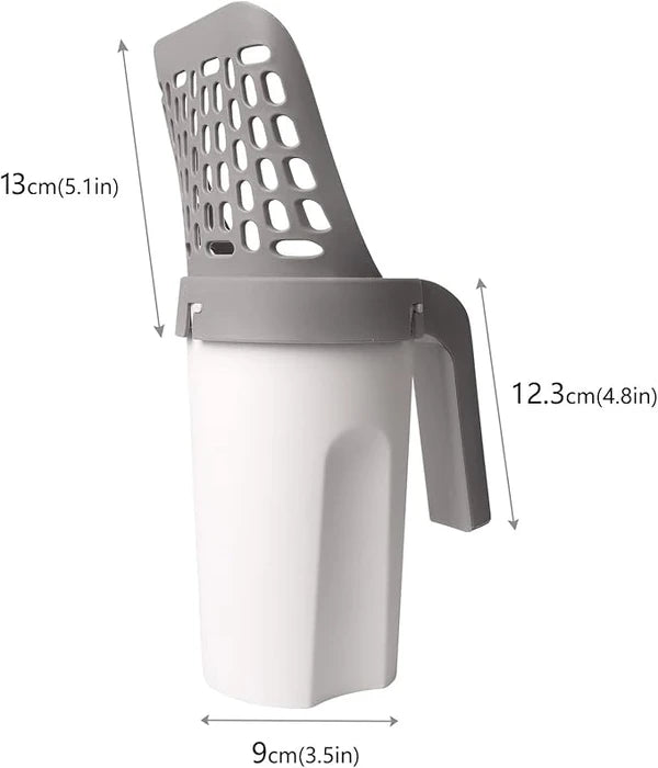 Cat Litter Scoop with Waste Bin & 100 Free Disposal Bags – Durable Pet Pooper Scooper for Easy Cleaning