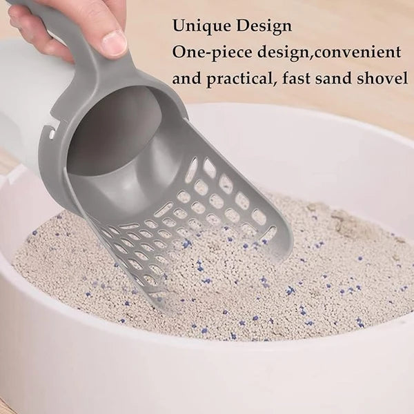 Cat Litter Scoop with Waste Bin & 100 Free Disposal Bags – Durable Pet Pooper Scooper for Easy Cleaning